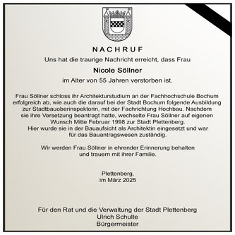 Traueranzeige Nicole Söllner