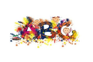 Grafik mit ABC und Kindern
