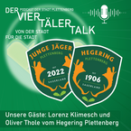 Cover des Podcasts Vier-Täler-Talk mit den Logos des Hegerings und der Jungen Jäger Plettenbergs.