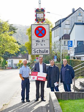 Vlnr Lutz Kudera (Polizei im MK), Tomislav Majic (Verein. Sparkasse im MK), Thorsten Spiegel und Lars Womelsdorf (Ordnungsamt)