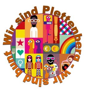 Loge des Familien- und Generationentags, bunte Zeichnung im Kreis mit Schriftzug der Veranstaltung.