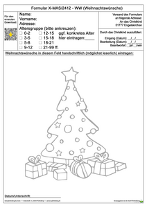 Formular X-MAS-2412 W-Zettel, also ein Wunschzettel für das Christkind in Engelskirchen.