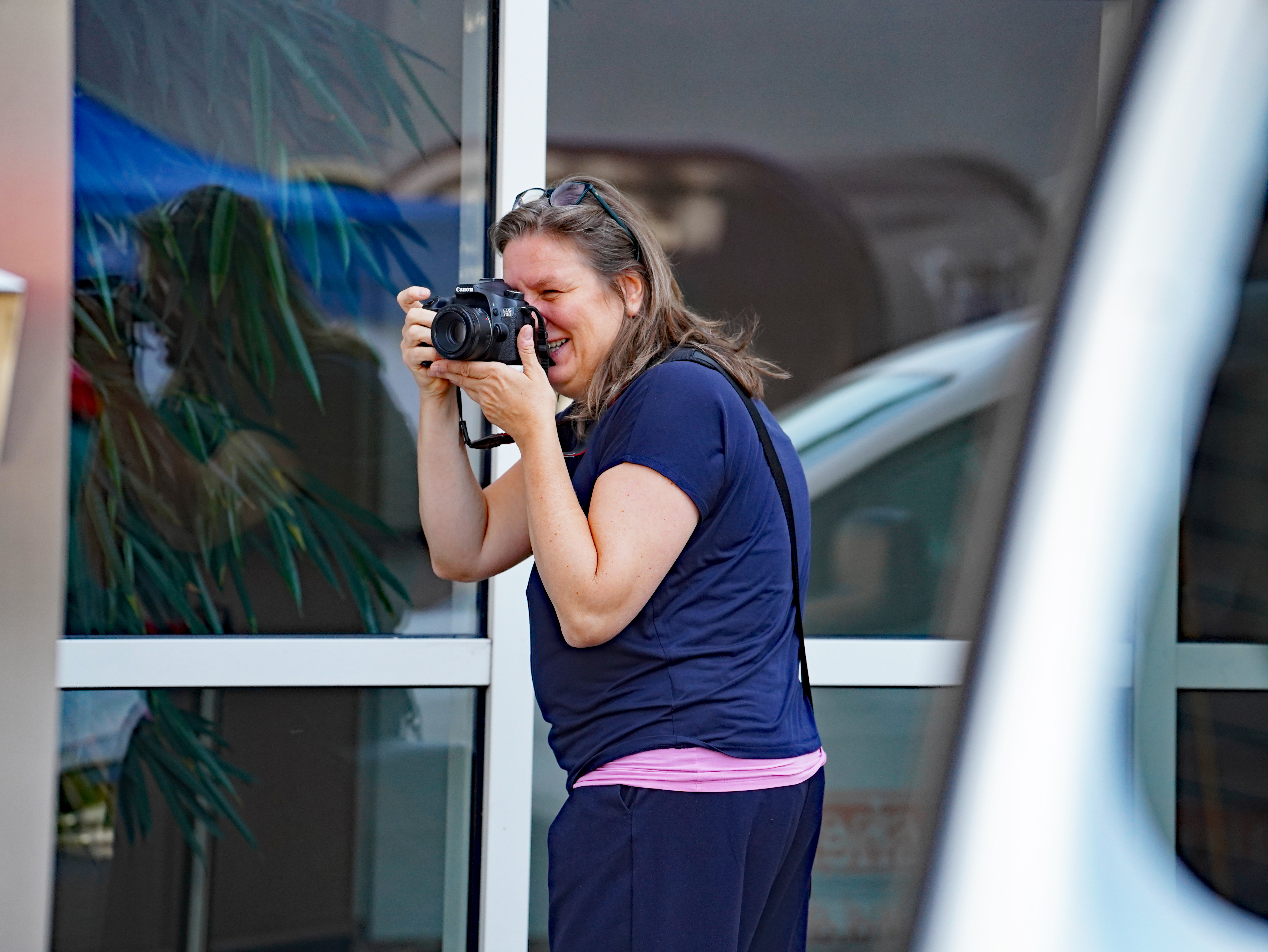 Ingrid Hagenhenrich bei ihrer Fotoaktion.