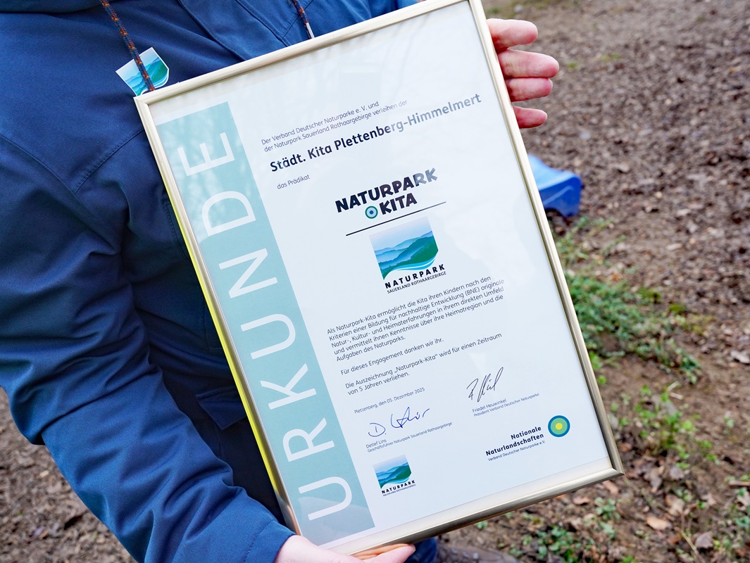 Eindrücke von der Zertifizierung zur Naturpark-Kita Himmelmert.